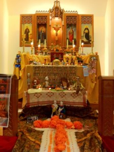ofrenda altar close up