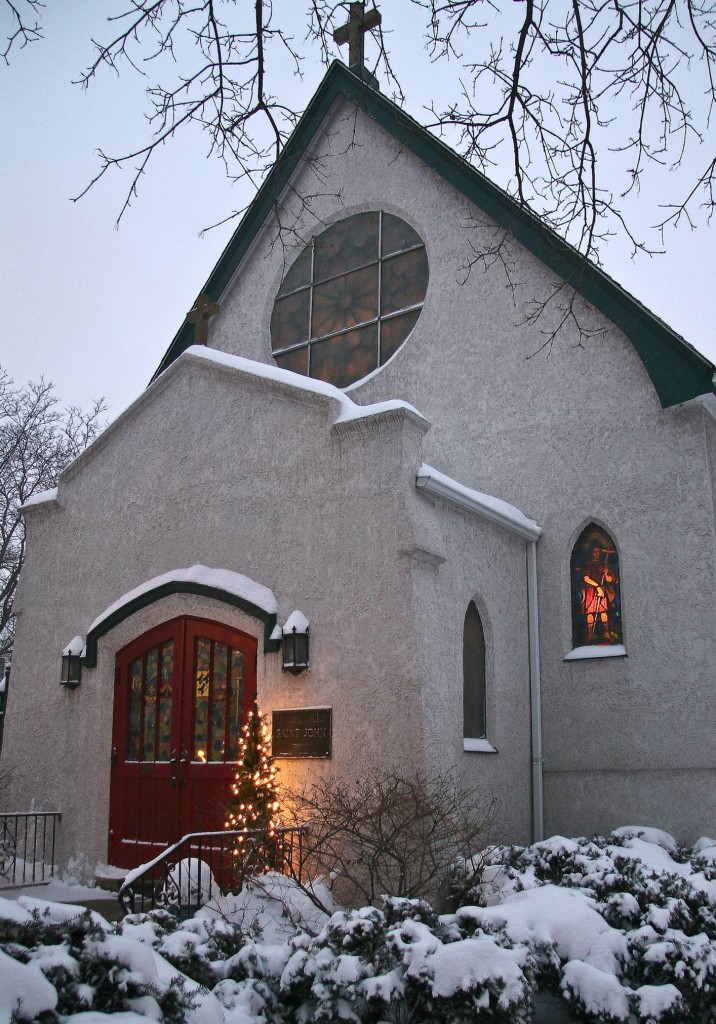 church in the snow