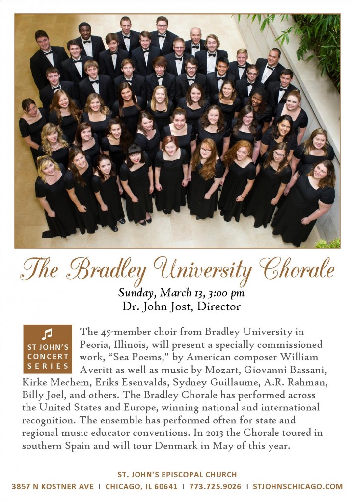 Concert postcard Bradley Chorale 2